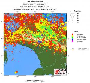 regional historical seismicity