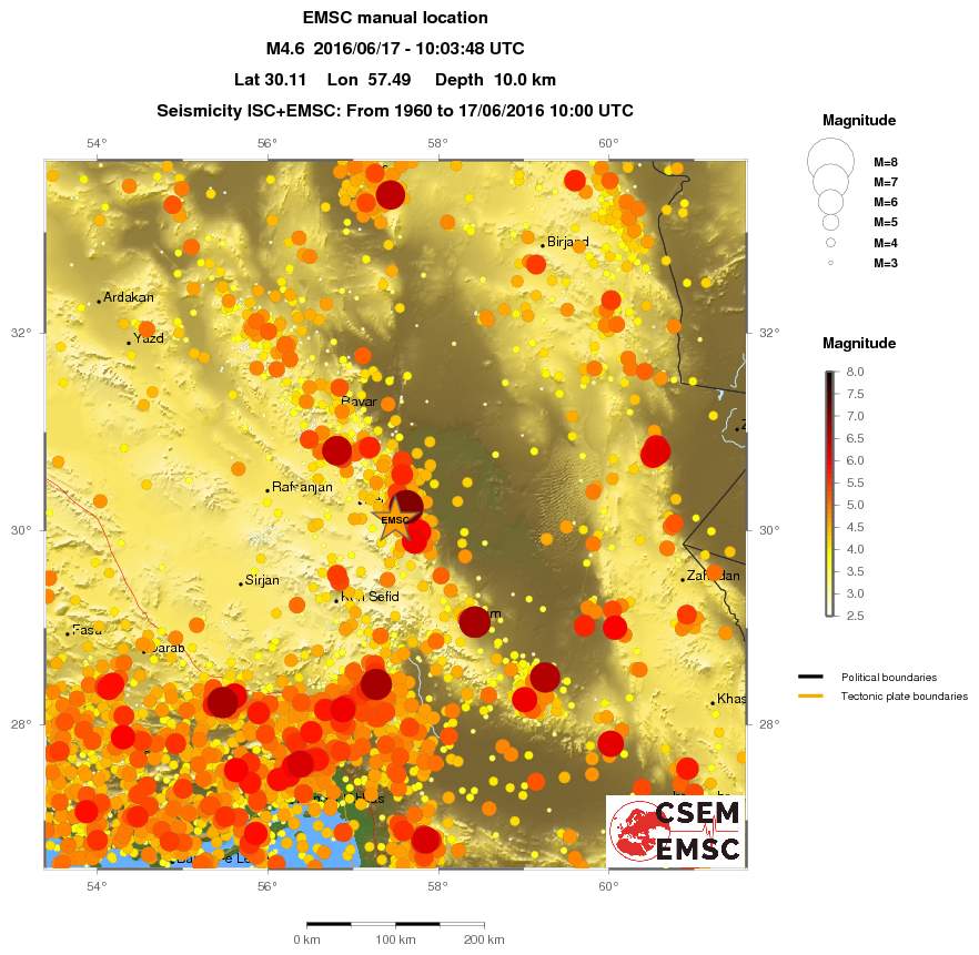 regional magnitude historical seismicity