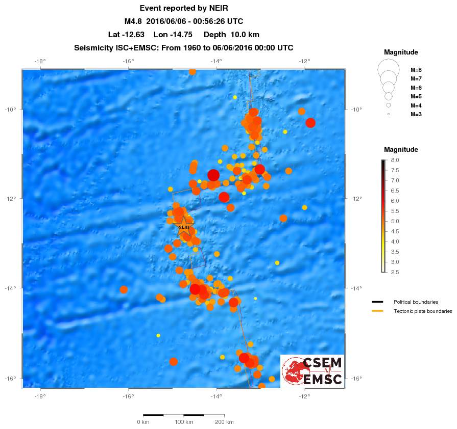 regional magnitude historical seismicity