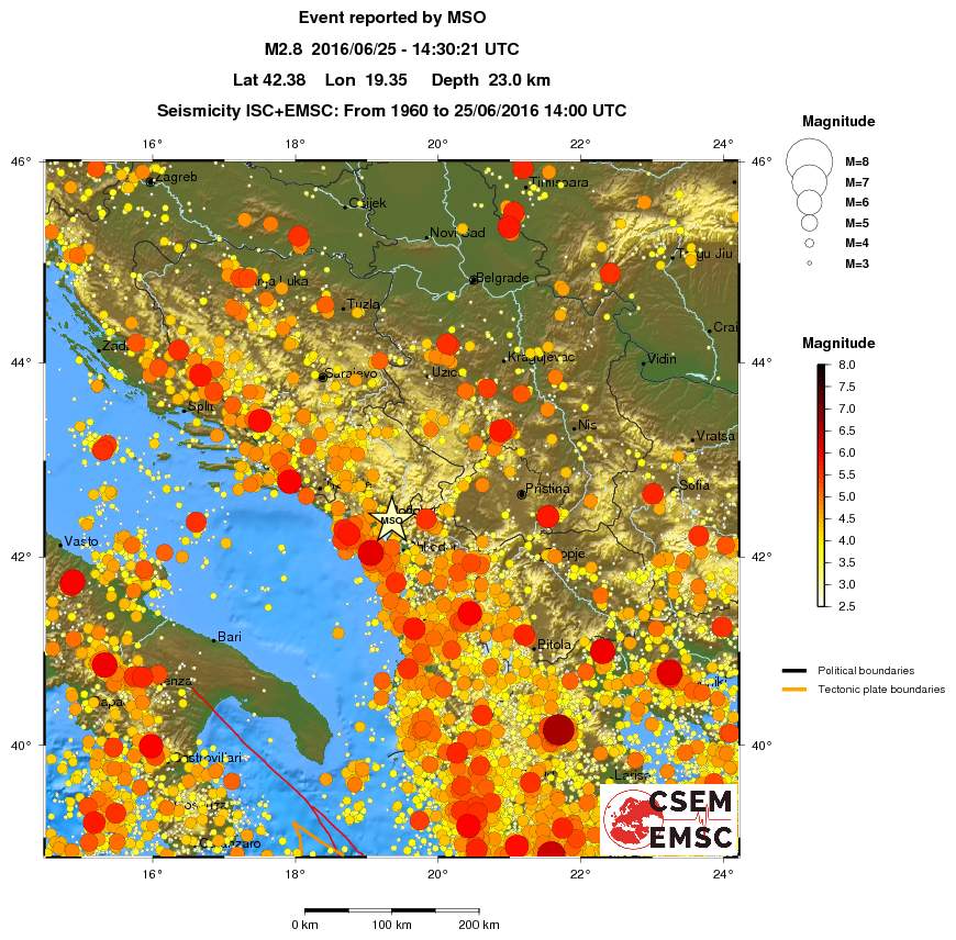 regional magnitude historical seismicity
