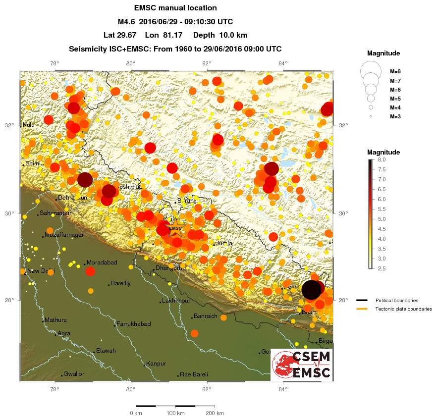 regional magnitude historical seismicity
