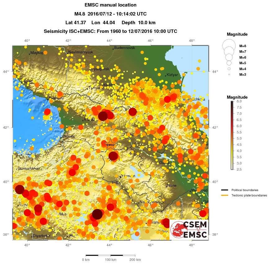 regional magnitude historical seismicity
