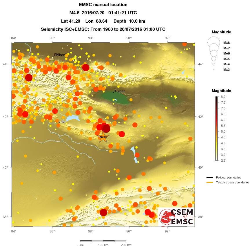 regional magnitude historical seismicity