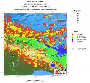 regional historical seismicity