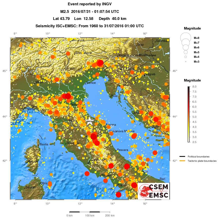 regional magnitude historical seismicity