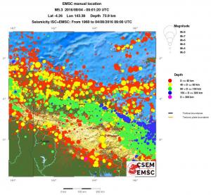 regional historical seismicity