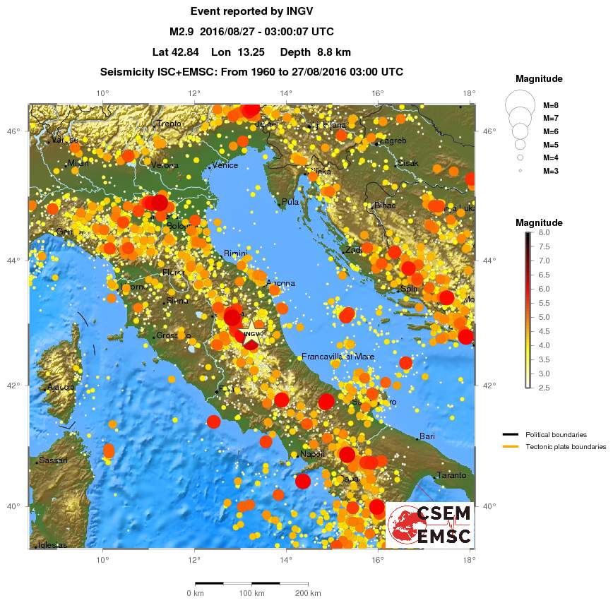 regional magnitude historical seismicity