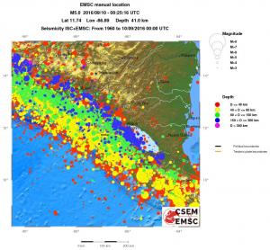 regional historical seismicity
