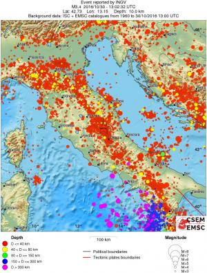 regional historical seismicity