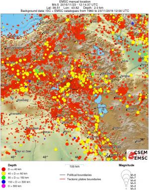 regional historical seismicity