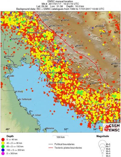 regional historical seismicity