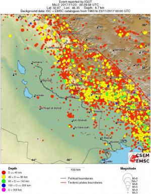 regional historical seismicity