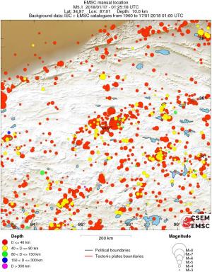 regional historical seismicity