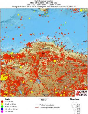 regional historical seismicity