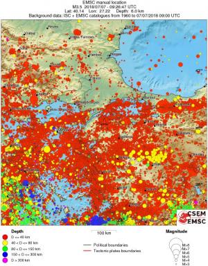 regional historical seismicity
