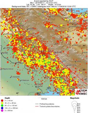regional historical seismicity