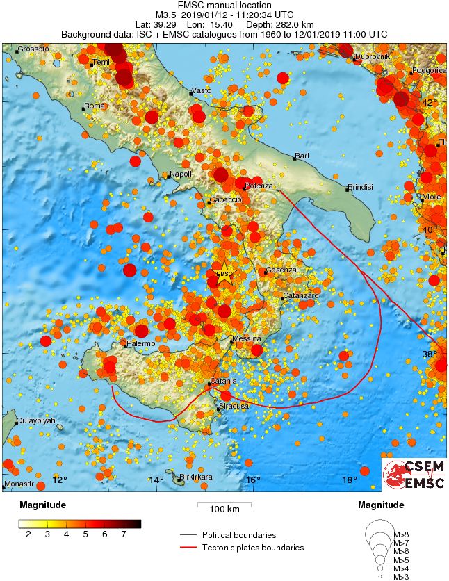 regional magnitude historical seismicity