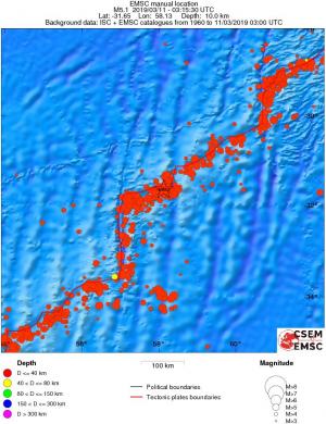 regional historical seismicity