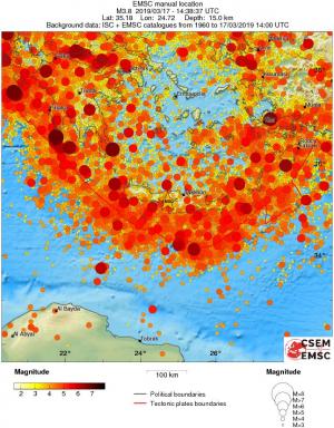 regional magnitude historical seismicity