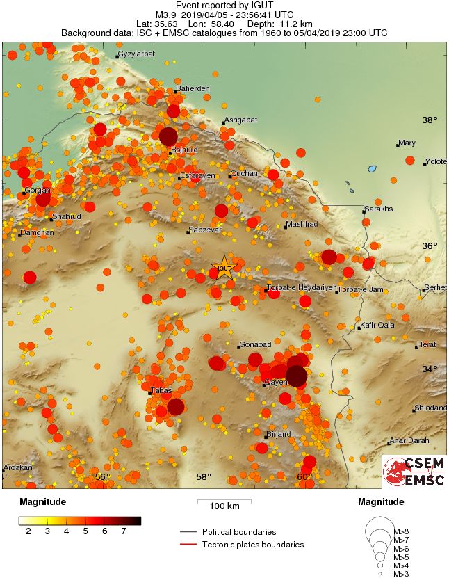 regional magnitude historical seismicity