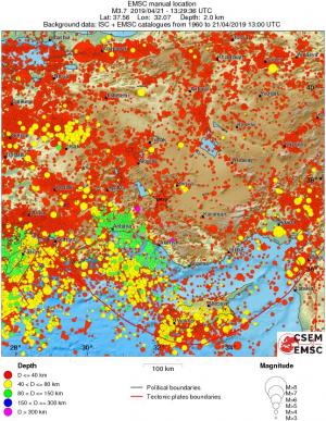 regional historical seismicity