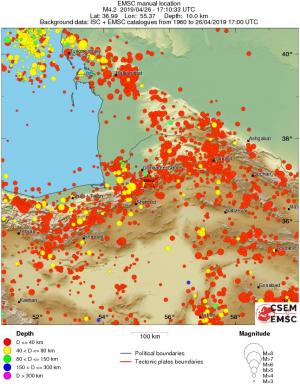 regional historical seismicity