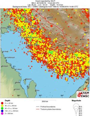 regional historical seismicity