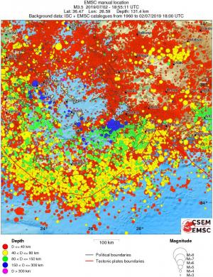 regional historical seismicity
