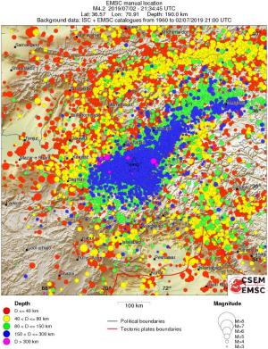 regional historical seismicity