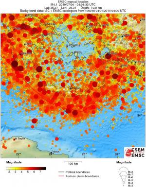regional magnitude historical seismicity