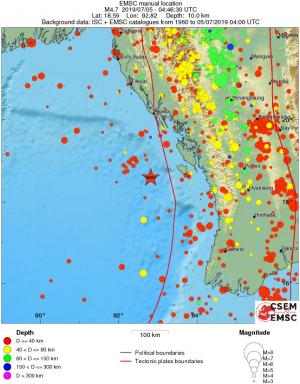 regional historical seismicity