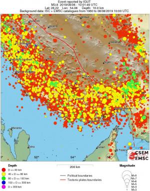 regional historical seismicity