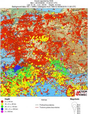 regional historical seismicity