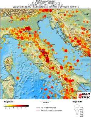 regional magnitude historical seismicity