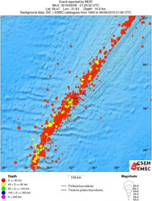 regional historical seismicity