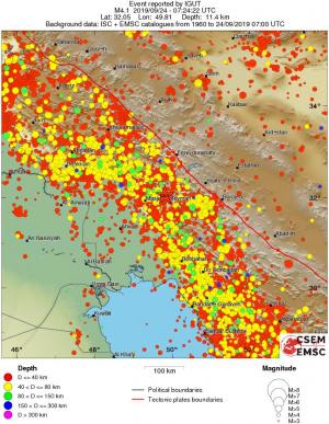 regional historical seismicity