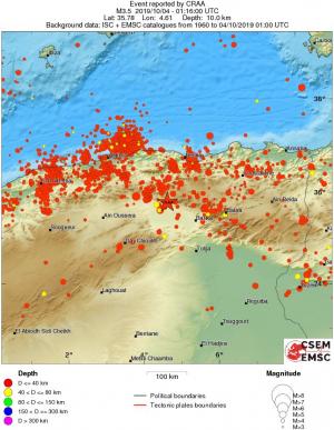 regional historical seismicity