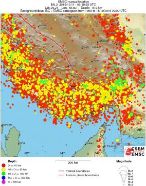 regional historical seismicity