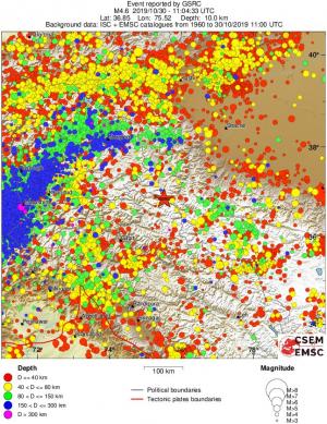 regional historical seismicity