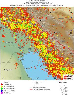 regional historical seismicity