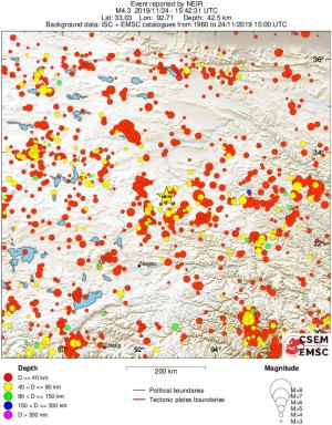regional historical seismicity