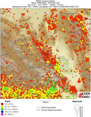 regional historical seismicity