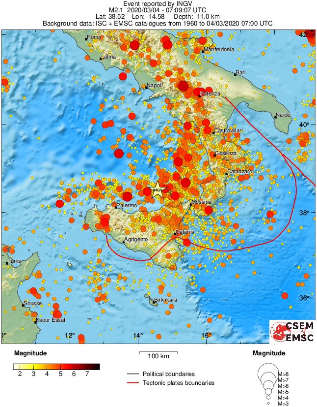 regional magnitude historical seismicity