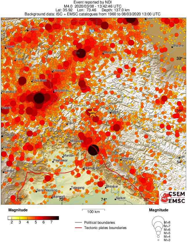 regional magnitude historical seismicity