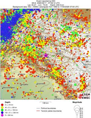 regional historical seismicity