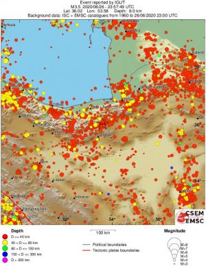 regional historical seismicity