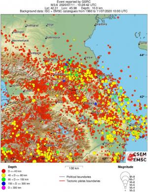 regional historical seismicity