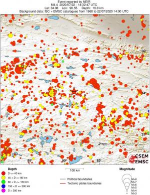 regional historical seismicity