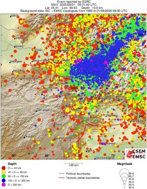regional historical seismicity