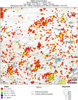 regional historical seismicity
